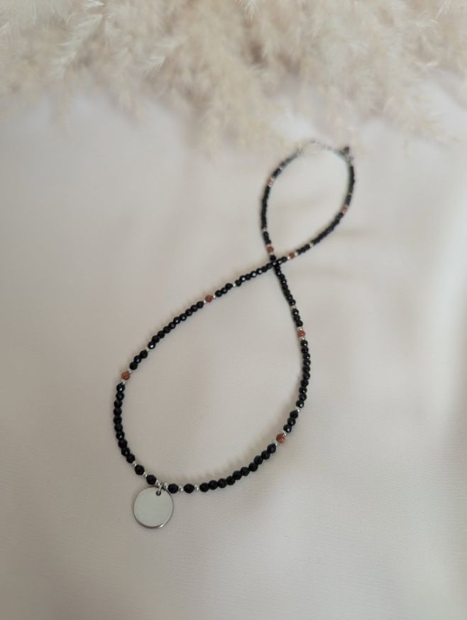 Náhrdelník z broušeného spinelu, živce a šperkařské oceli na přání 550,- #mineralninahrdelnik #nahrdelnikzmineralu...