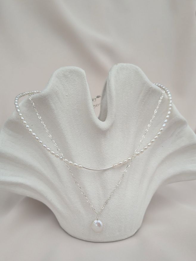 Set z říčních perel a stříbra na přání 890,- 650,- #stribrnyretizek #perlovynahrdelnik #retizeksperlou